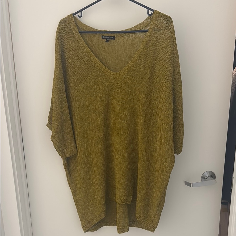 Eileen Fisher Green V-Neck Sweater